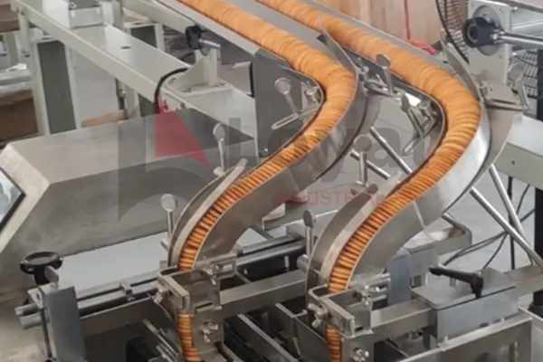 Multiplicador de carriles de galletas automático y distribuidor