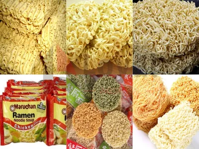 Bloque de fideos instantáneos no fritos cuadrados para bolsas