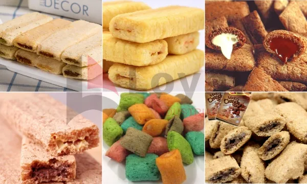 Chocolate filled pillow snack cross section