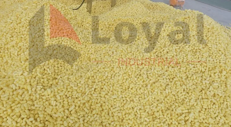 Close up of twisted irregular corn curl shape