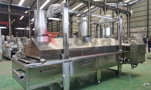 Continuous fryer for fried cheetos and kurkure