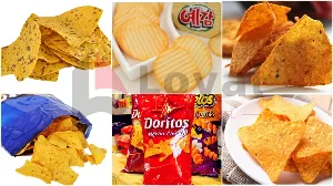 Crispy golden potato chips