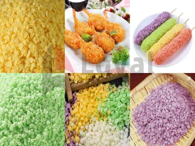 Flat puffed breadcrumb flakes