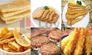 Fried chicken nuggets and fish skin
