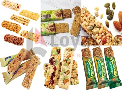 Barra de granola con avena y nueces visibles