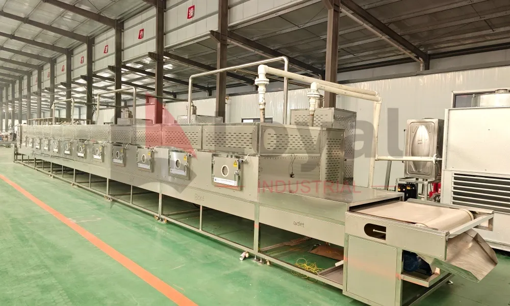 Industrial microwave drying tunnel installation