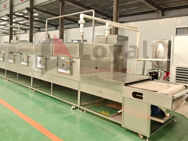 Microwave pasteurization for protein powder and starch