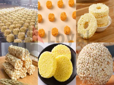 Puffed rice or grain ball snack