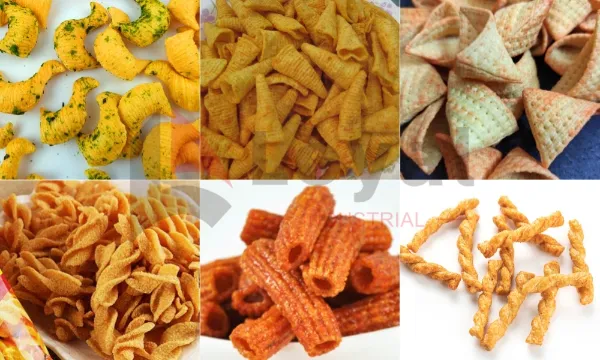 Chips fritos en forma de pequeños peces y animales