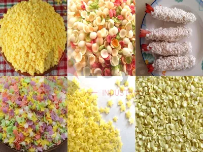Star and geometric shaped colored breadcrumbs