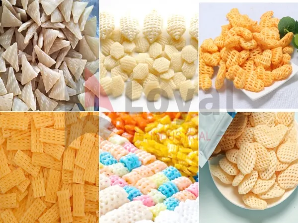 Pellets de snack en forma de raqueta de tenis con patrón de red